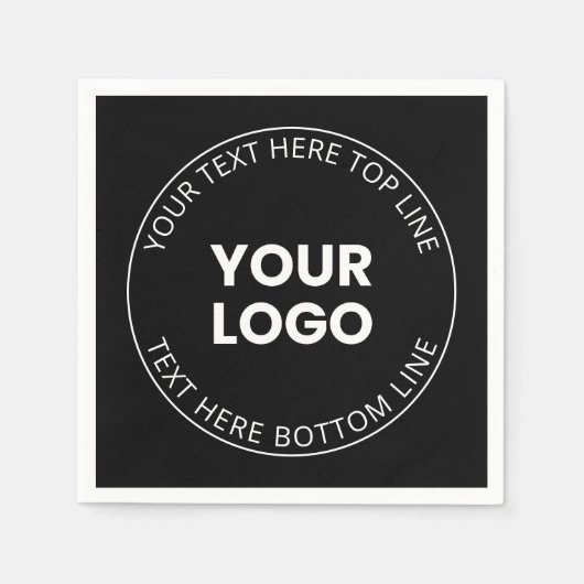 ロゴのミニマルスタイル スタンダードカクテルナプキン (正面)
