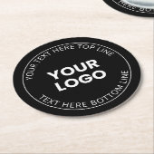 ロゴのミニマルスタイル ラウンドペーパーコースター (アングル)