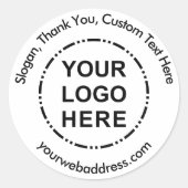 ロゴのミニマルモダンスカスタム文字 ラウンドシール (正面)