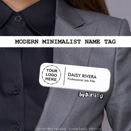ロゴのミニマルモダンデザイン 名札