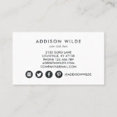 ロゴのミニマルモダンリスト白黒の追加 予約カード (裏面)