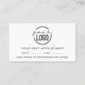 ロゴのミニマルモダンリスト白黒の追加 予約カード (正面)