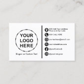 ロゴのミニマルモダンリストQRコード 名刺 (正面)