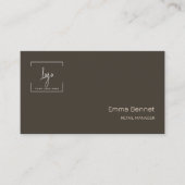 ロゴのミニマル名会社詳細Qrコード 名刺 (正面)