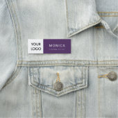 ロゴのミニマル紫色の名前タグ 名札 (インサイチュ)