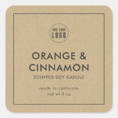 ロゴのミニマルKraft製品ラベルを追加 スクエアシール (正面)