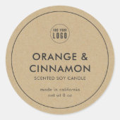 ロゴのミニマルKraft製品ラベルを追加 ラウンドシール (正面)