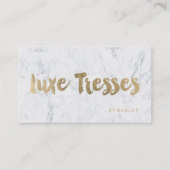 ロゴのモダンでフェイクな金ゴールドのタイポグラフィの大理石 名刺 (正面)