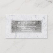 ロゴのモダンでフェイクな銀製のタイポグラフィの大理石を打ちます 名刺 (裏面)