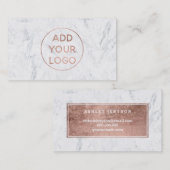 ロゴのモダンのばら色の金ゴールドのタイポグラフィの大理石を加えて下さい 名刺 (正面/裏面)