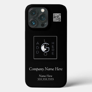 ロゴのモダン追加ミニマル白スクリプトQRコード iPhone 13 PROケース