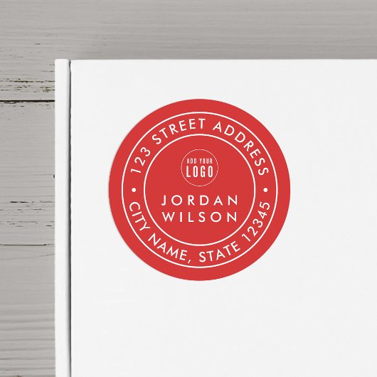 ロゴのラウンドダブル縁どカスタムカラーアドレスの追加 ラウンドシール