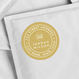 ロゴのラウンドダブル縁どカスタムカラーアドレスの追加 ラウンドシール