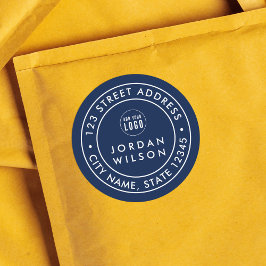 ロゴのラウンドダブル縁どカスタムカラーアドレスの追加 ラウンドシール