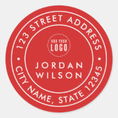 ロゴのラウンドダブル縁どカスタムカラーアドレスの追加 ラウンドシール (正面)