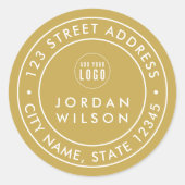 ロゴのラウンドダブル縁どカスタムカラーアドレスの追加 ラウンドシール (正面)