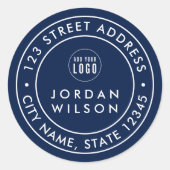 ロゴのラウンドダブル縁どカスタムカラーアドレスの追加 ラウンドシール (正面)