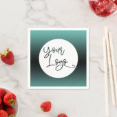 ロゴのラカスタムイトティール（緑がかった色）と黒の追グラデーション加 スタンダードカクテルナプキン (インサイチュ)