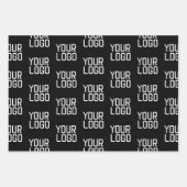 ロゴのリピートパターン編集可能テンプレートを追加 ラッピングペーパーシート (正面)