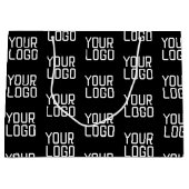 ロゴのリピートパターン編集可能テンプレートを追加 ラージペーパーバッグ (正面)