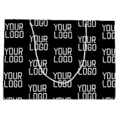 ロゴのリピートパターン編集可能テンプレートを追加 ラージペーパーバッグ (裏面)