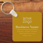 ロゴのレトロモダン – 暗い金ゴールド キーホルダー (正面)