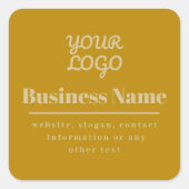 ロゴのレトロモダン – 暗い金ゴールド スクエアシール (正面)