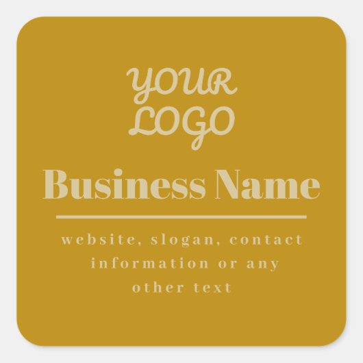 ロゴのレトロモダン – 暗い金ゴールド スクエアシール (正面)