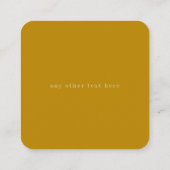 ロゴのレトロモダン – 暗い金ゴールド スクエア名刺 (裏面)