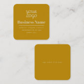 ロゴのレトロモダン – 暗い金ゴールド スクエア名刺 (正面/裏面)