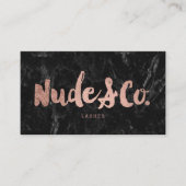 ロゴのロイヤリティのばら色の金ゴールドのタイポグラフィの黒の大理石 ロイヤリティカード (正面)