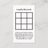 ロゴのロイヤリティはカードに報酬を与えます ロイヤリティカード (裏面)