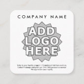 ロゴのロイヤリティは正方形に報酬を与えます ロイヤリティカード (正面)