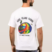 ロゴのワイシャツを競争させる石の島 Tシャツ (裏面)