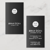 ロゴの上品な平野が付いているカスタムで黒い名刺 名刺 (正面/裏面)