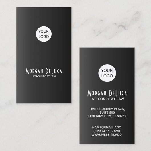 ロゴの上品な平野が付いているカスタムで黒い名刺 名刺 (正面/裏面)