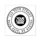 ロゴの丸い差出人住所タイプライター セルフインキングスタンプ (デザイン)