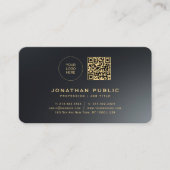 ロゴの丸みを帯びたコーナーブラックと金ゴールドのアップロード 名刺 (正面)