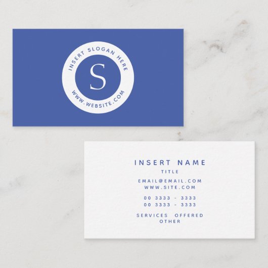 ロゴの企業のでモダンな中型の青 名刺 (正面/裏面)