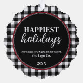 ロゴの休日のユニーク追加 オーナメントカード (裏面)