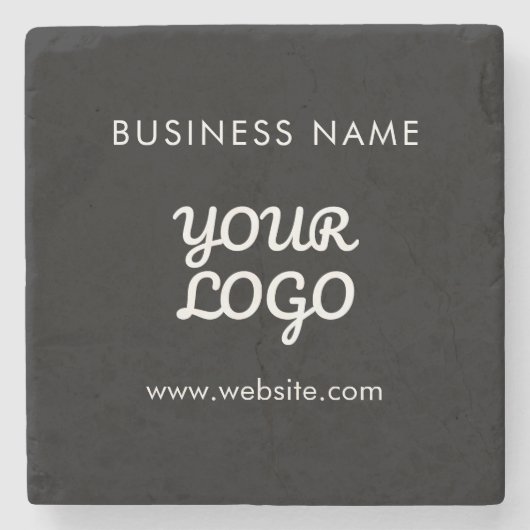 ロゴの会社名とWebサイトまたはスローガン ストーンコースター (正面)