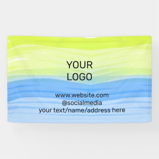 ロゴの会社名の文字の水色のアドレスを追加する 横断幕 (横)