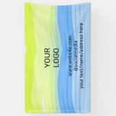 ロゴの会社名の文字の水色のアドレスを追加する 横断幕 (縦)