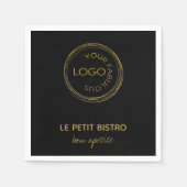 ロゴの会社名を黒で追加する スタンダードカクテルナプキン (正面)