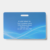 ロゴの入った横向きの社員写真IDカード バッジ (裏面)