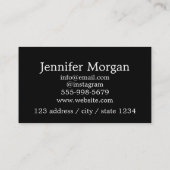 ロゴの円を追加するカスタムプロフェッショナル黒 名刺 (裏面)