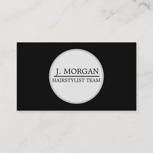 ロゴの円を追加するカスタムプロフェッショナル黒 名刺 (正面)