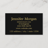 ロゴの円を追加カスタムエレガント黒金ゴールド 名刺 (裏面)