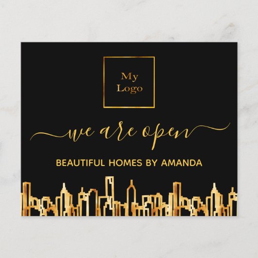 ロゴの再オープン – ビジネスシティのホームクリーニングサービス チラシ (正面)