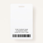 ロゴの写真を追加する青い白い従業員名のタイトルID バッジ (裏面)